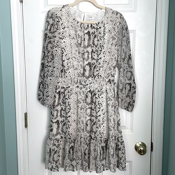 J Crew Factory Snakeskin Smock-Waist Dress - Picture 2 of 3